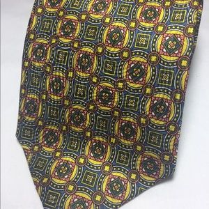 Bruni cravatte blue gold and red silk tie